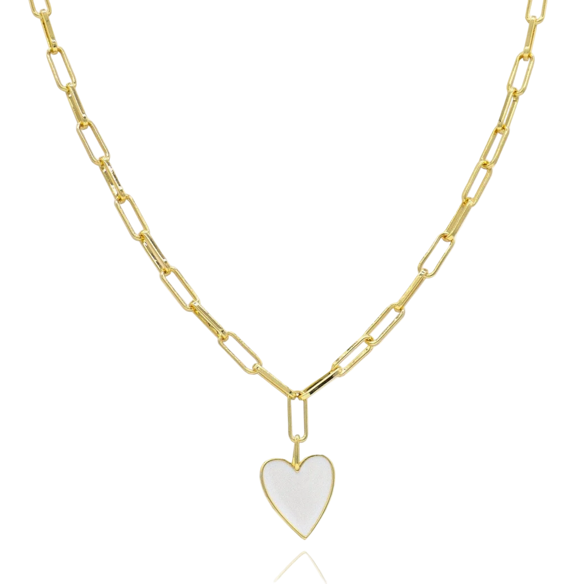 Jamie Enamel Heart - White
