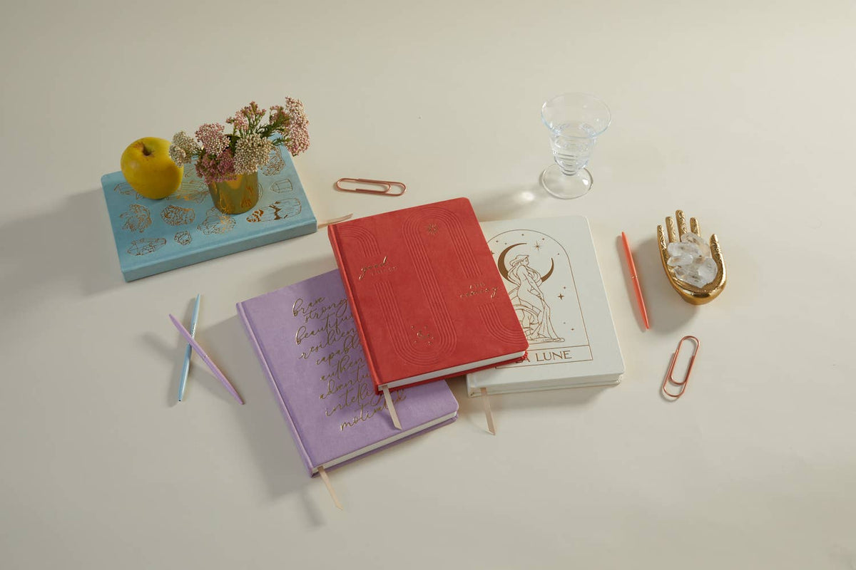 Jumbo Vegan Suede Journal - "Good Things Are Coming"