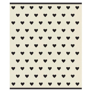 Cozy Blanket - Black + Ivory Heart