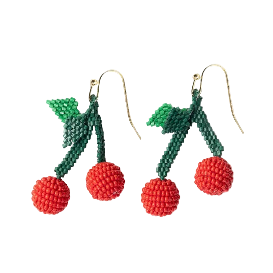 Lottie Cluster Dangle Luxe Earrings Cherry