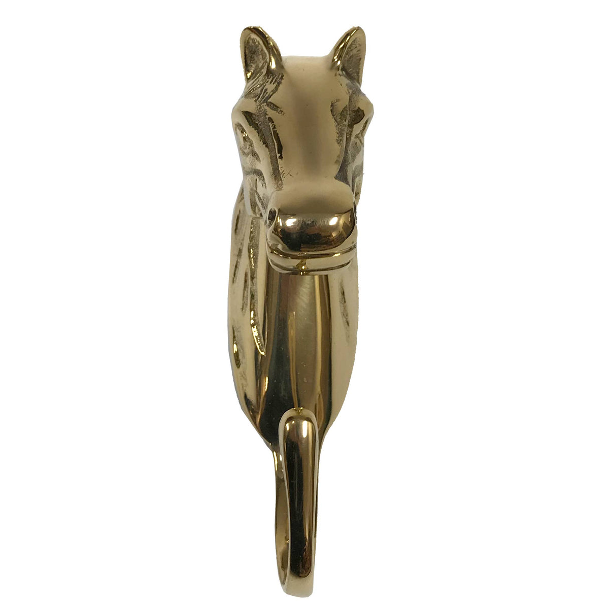 6&quot; Solid Textured Polished Brass Horse Head Hanger