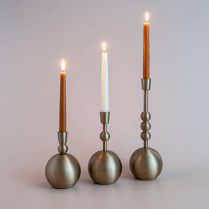 Medium Stacked Orb Taper Candle Holder