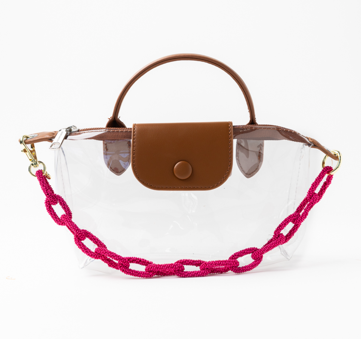 Celine Beaded Chain Link Bag &amp; Phone Accessory Hot Pink