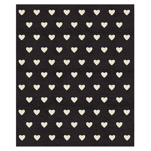 Cozy Blanket - Black + Ivory Heart