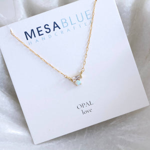 Mini CZ Opal Necklace - Gold Filled 