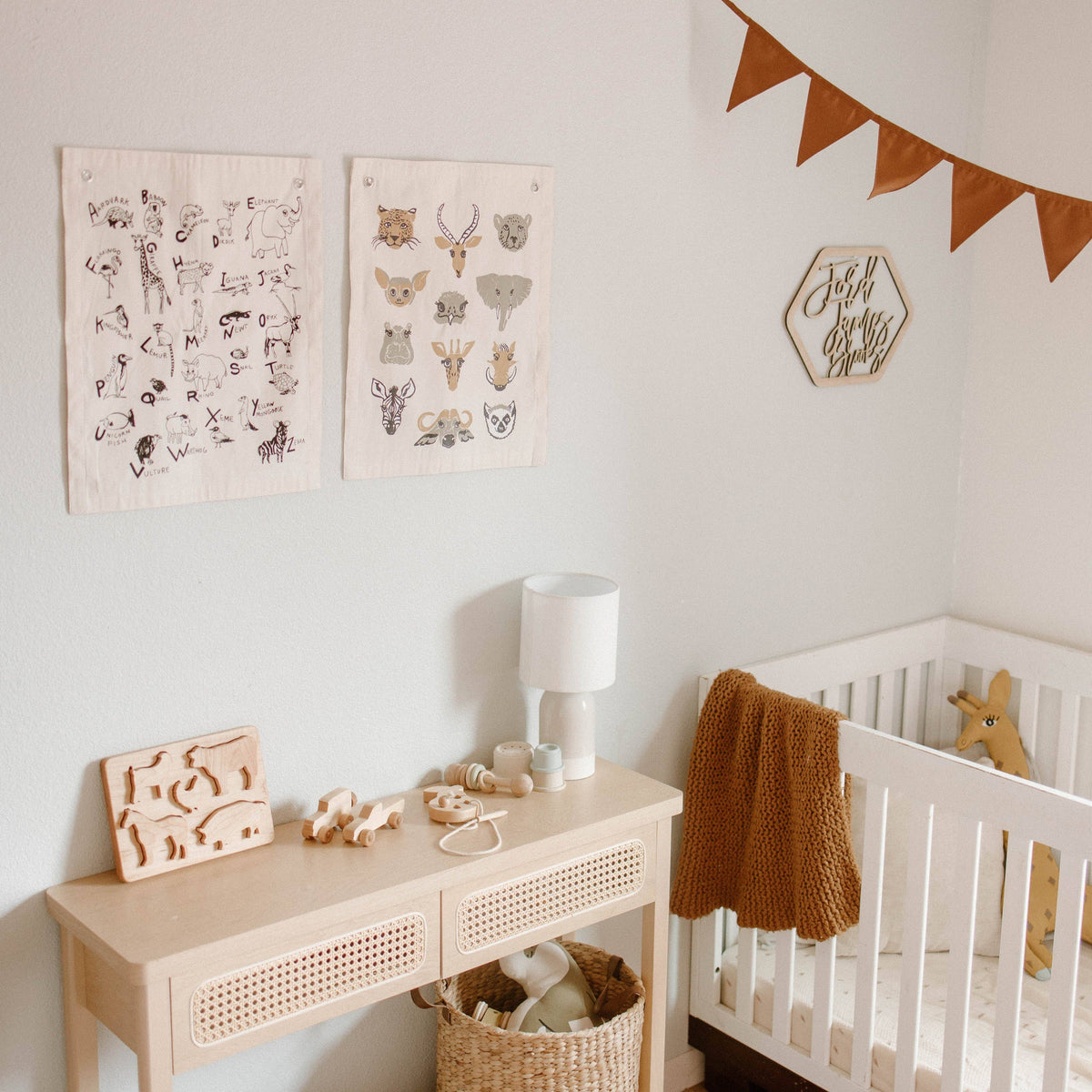 Animal Alphabet Canvas Banner | Wall Hanging