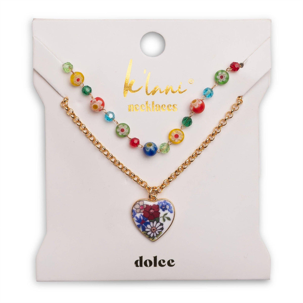 K'lani "Dolce Vita' Floral Glass Beads Necklace Set