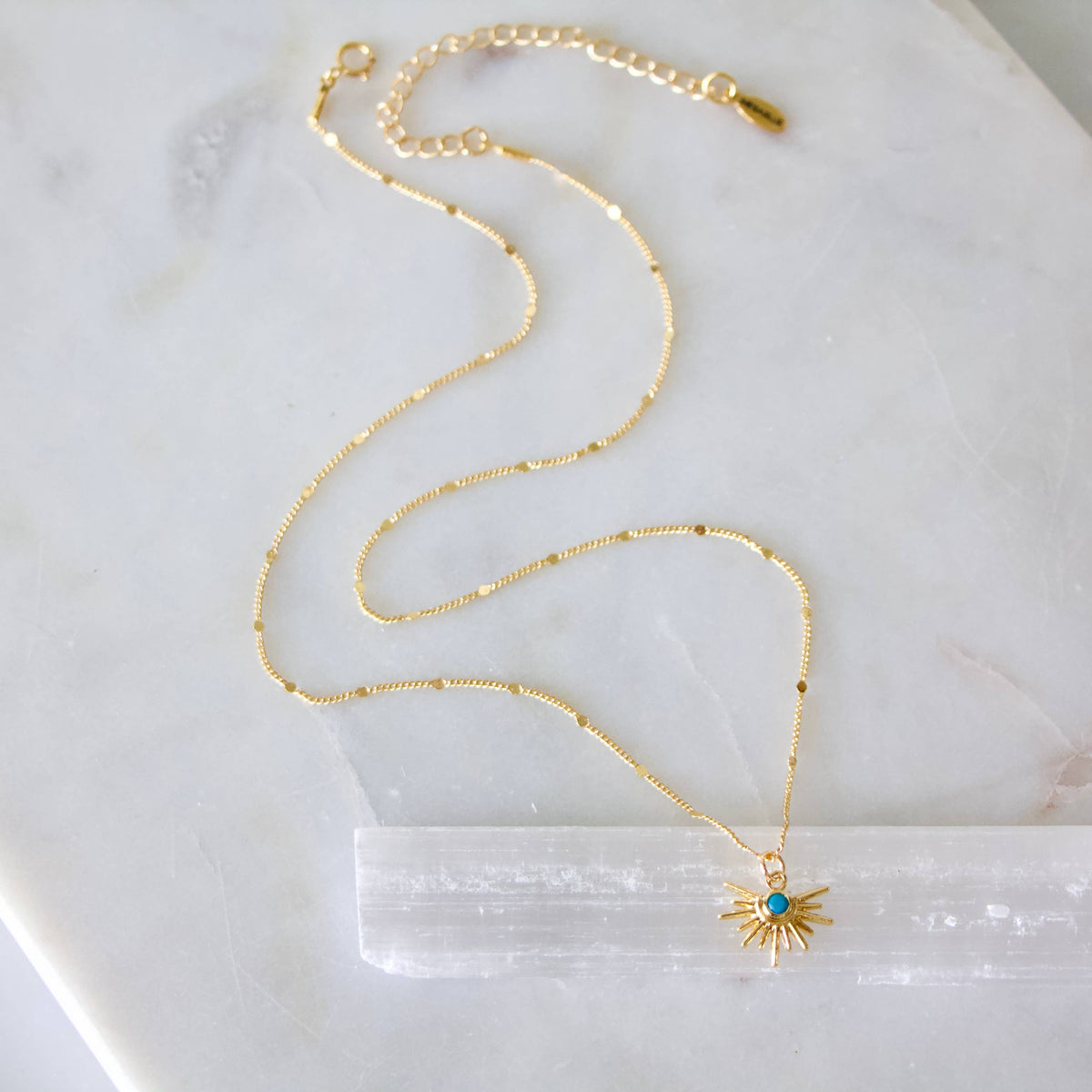 CZ or Turquoise Starburst Necklace