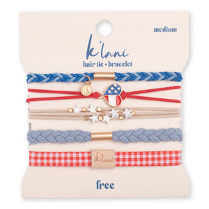 K'lani "Free" Patriotic Hair Tie Bracelets