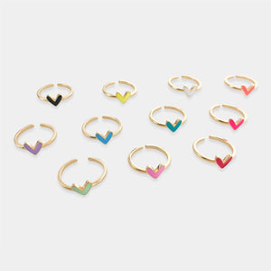 LRN095 - Enamel Heart Ring