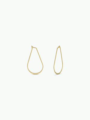 Gold Long Oval Hoop