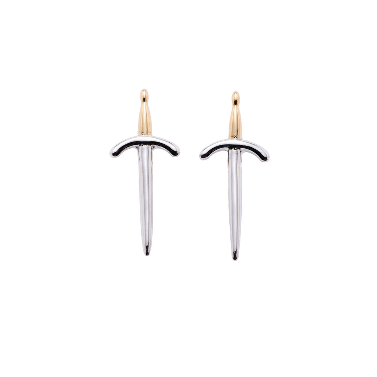 14K Gold Plated Dagger Stud Earrings
