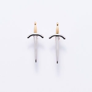 14K Gold Plated Dagger Stud Earrings