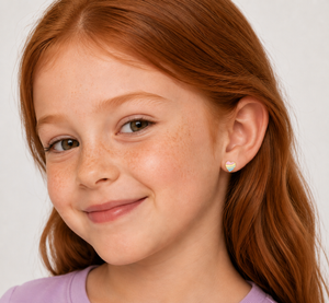 Heart Enamel Flat Back Kids Earrings