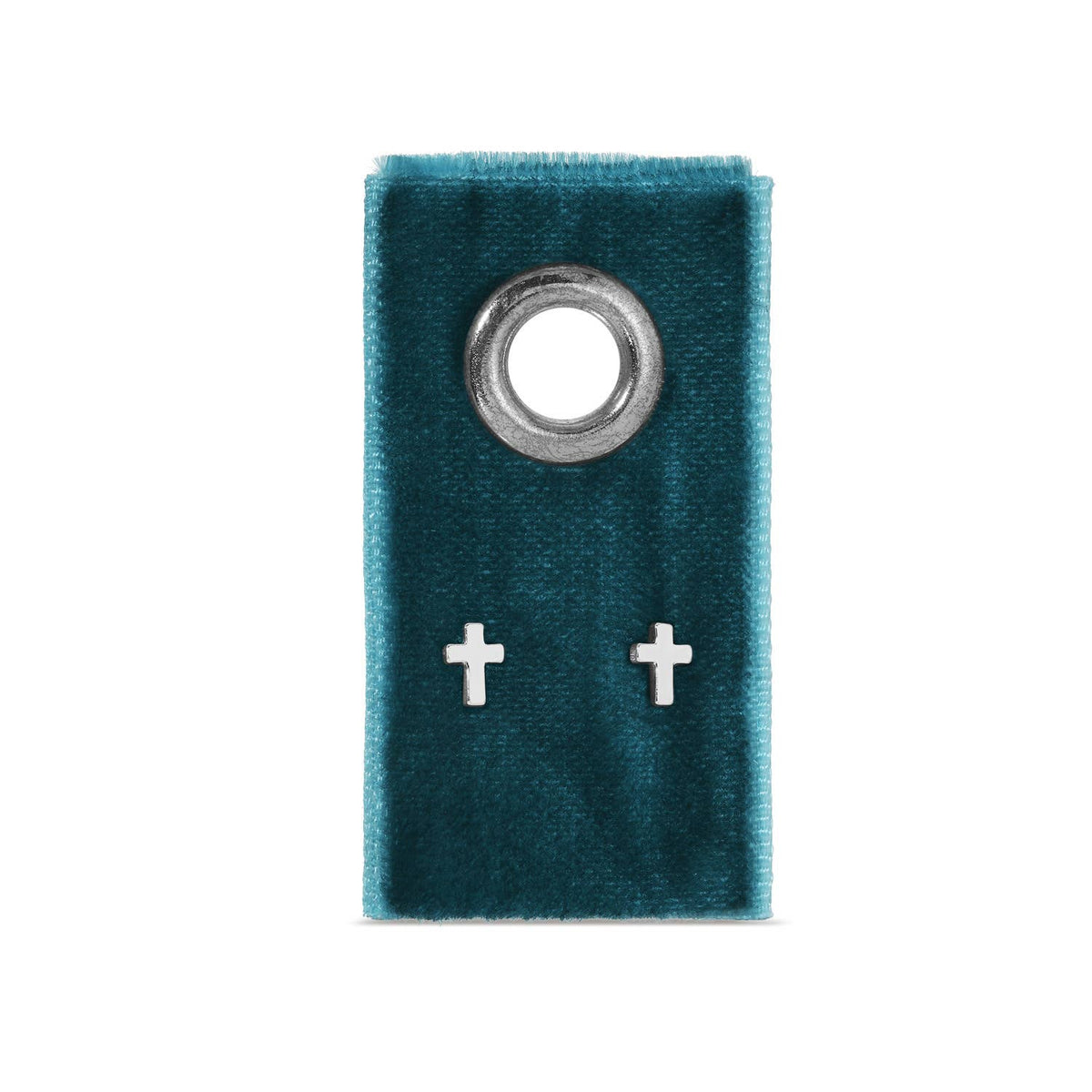 Small Cross Studs On Velvet Gift Tag