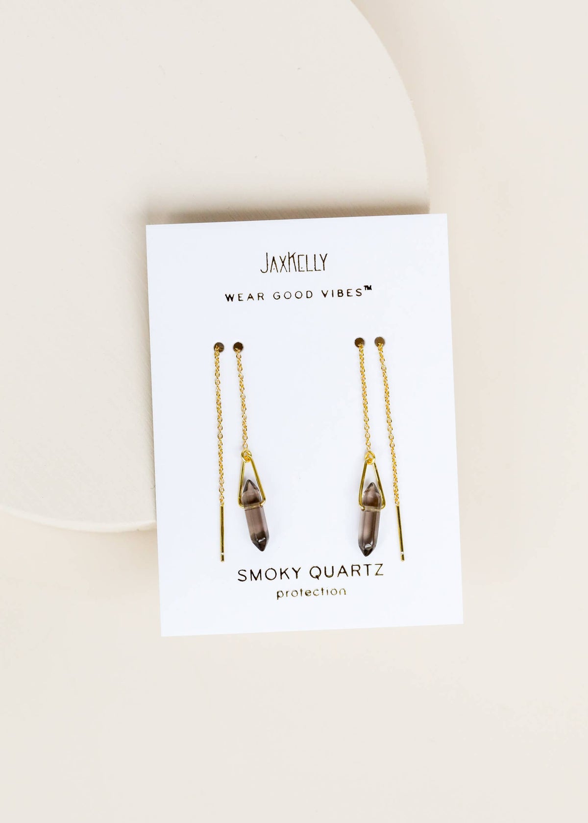 Threader - Smoky Quartz - Gold Earrings