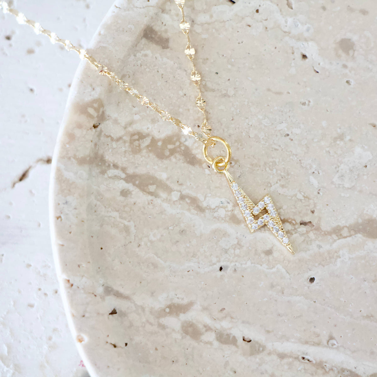CZ Lightning Bolt Necklace