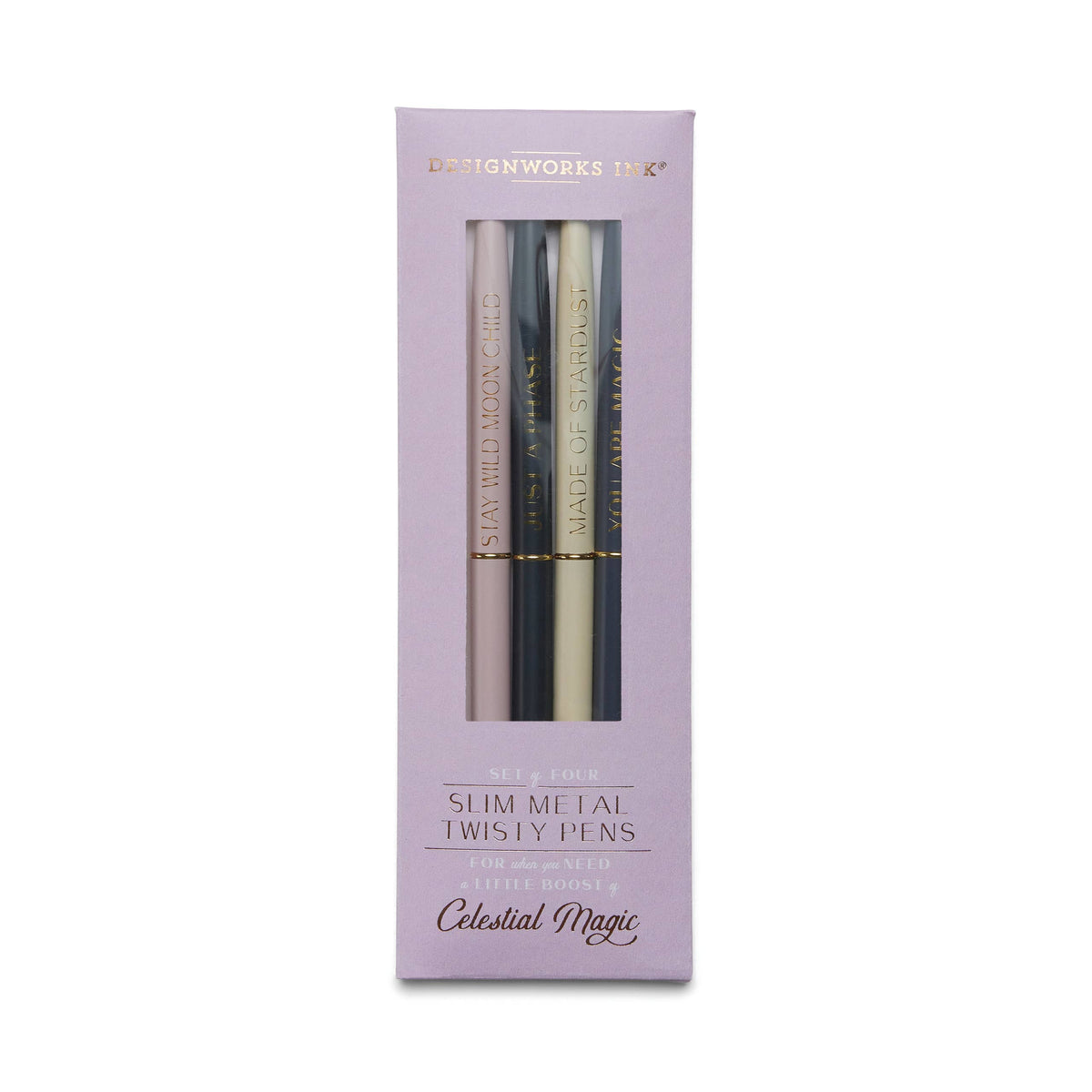 TWISTY SLIM METAL PEN SET - SET OF 4 - CELESTIAL