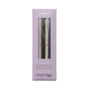 TWISTY SLIM METAL PEN SET - SET OF 4 - CELESTIAL