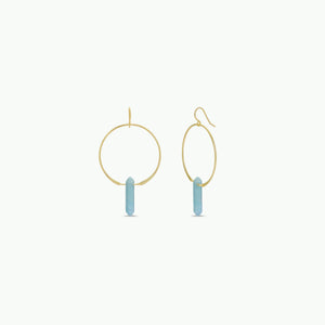 Hoops - Amazonite - Gold Earrings