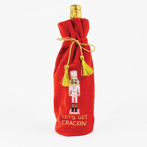 Nutcracker Embroidered Red Wine Bag