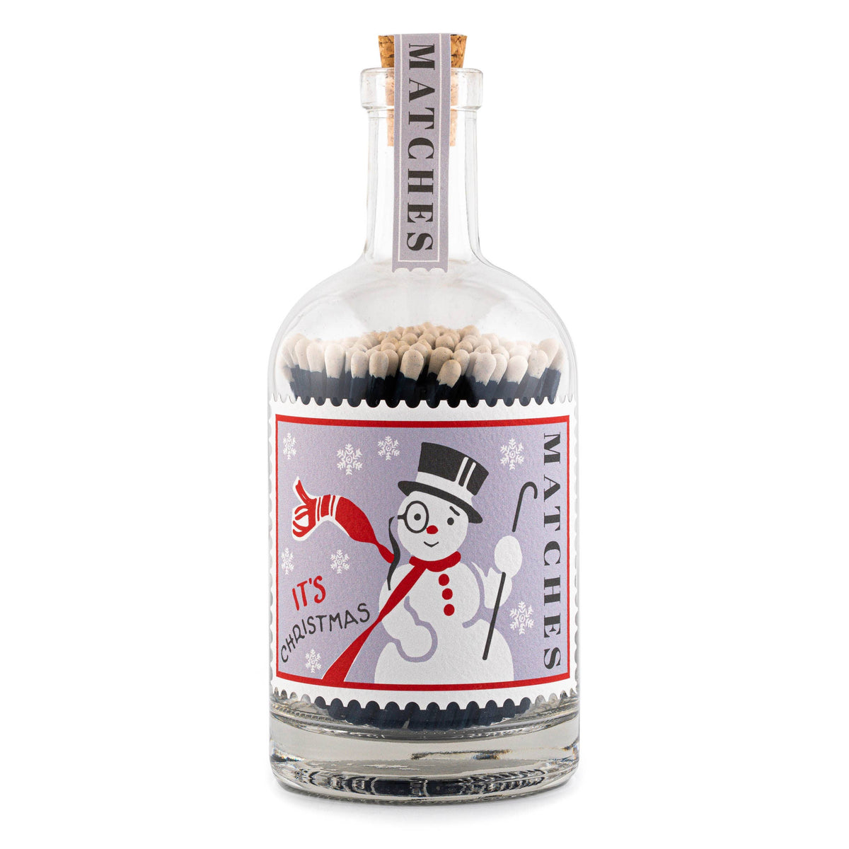 Snowman | Glass Bottle - Christmas Safety Matches