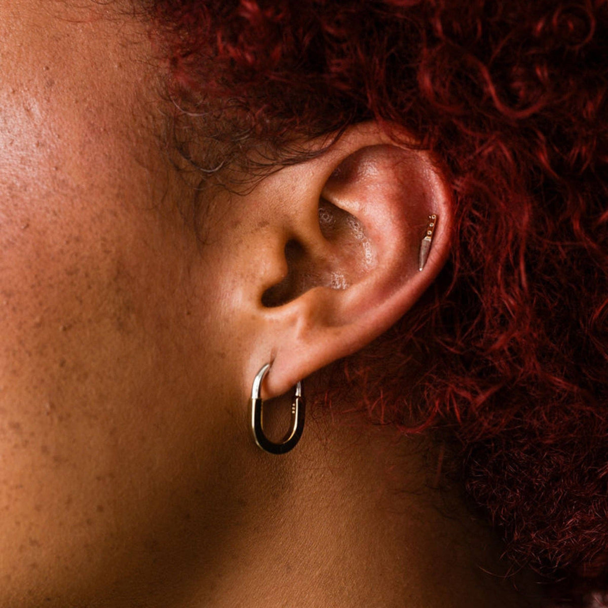 Mixed Metal Huggie Hoops