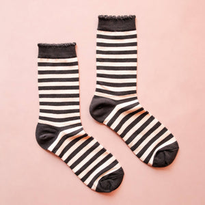 Striped Crew Socks | Black | Halloween