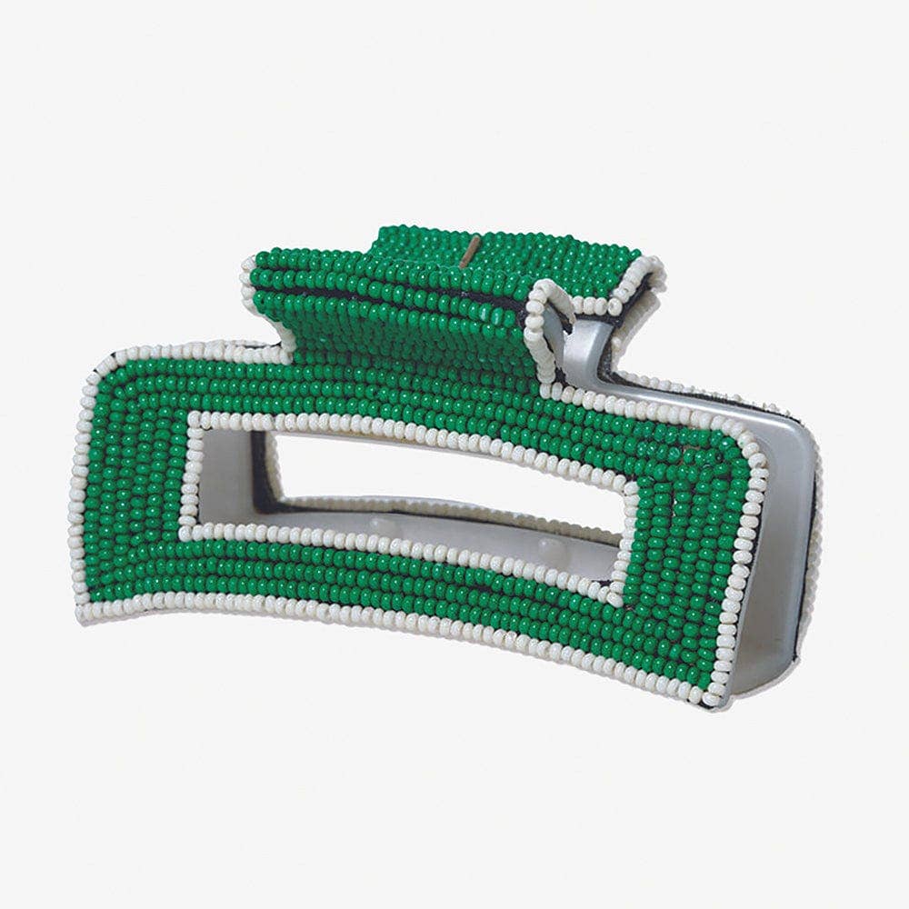 Lola Solid Color With Piped Edges Claw Kelly Green Wholesale