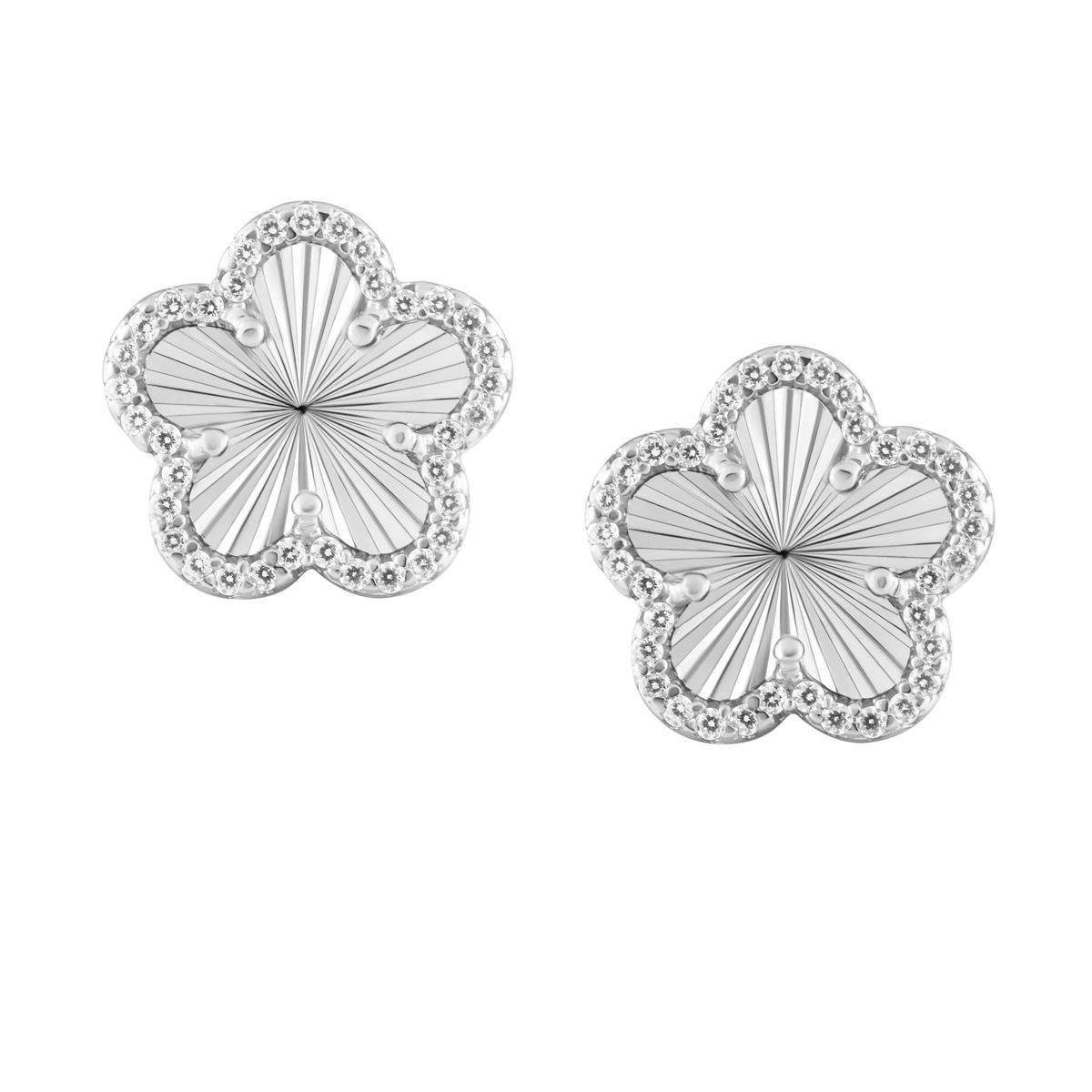 Adeline Pave Outline Clover Studs