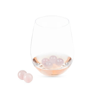 Rose Quartz Wine Chilling Gems w/ Storage Bag - Set of 6