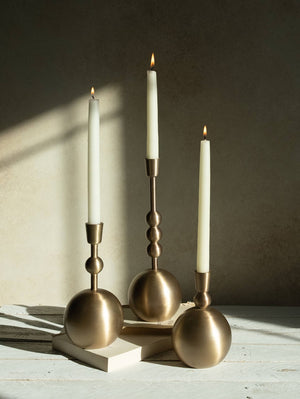 Medium Stacked Orb Taper Candle Holder