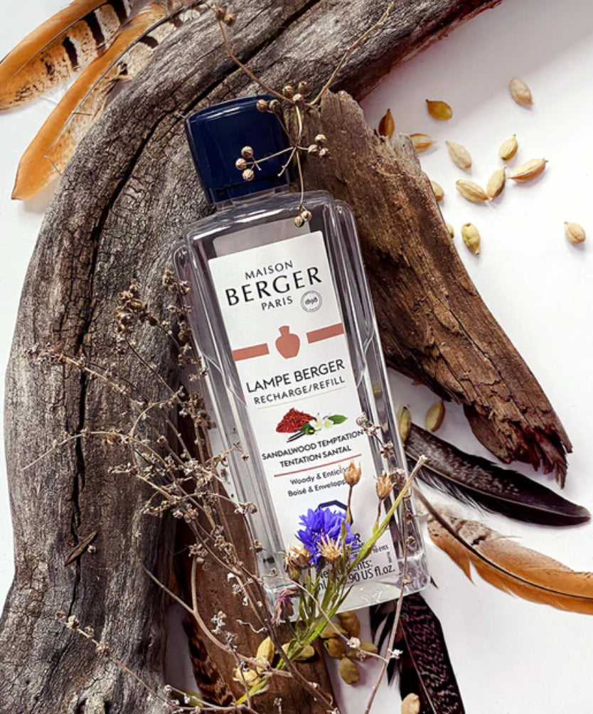 Santal &amp; Smoke - Grey Carrée Fragrance Lamp Gift Set with Full-sized Sandalwood Temptation