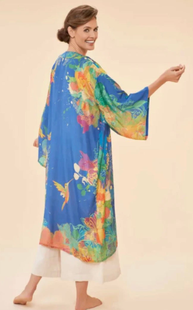 Powder Design Hummingbird Kimono Jacket in Denim