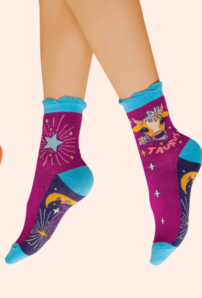 Taurus Ladies Ankle Socks Zodiac