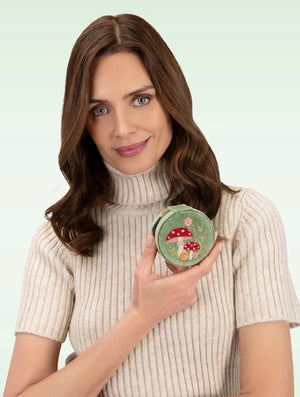 Toadstools Round Jewelry Travel Case