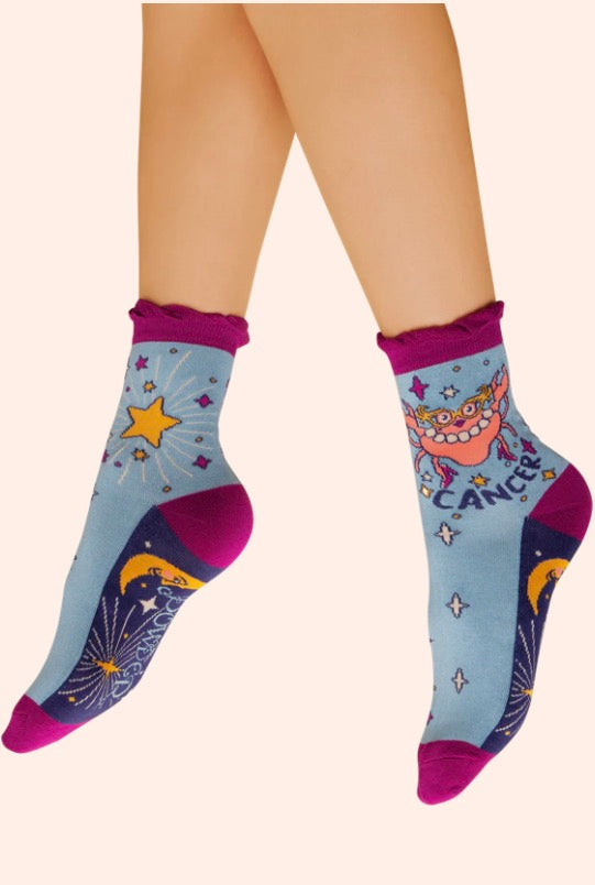 Cancer Ladies Ankle Socks Zodiac