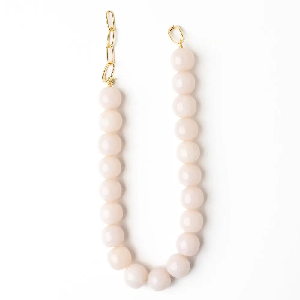 Iris Large Resin Bead Necklace Milky White