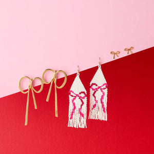 Katie Large Ribbon Bow Post Earrings