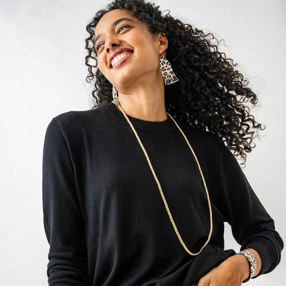 Lucille Long Necklace Brass