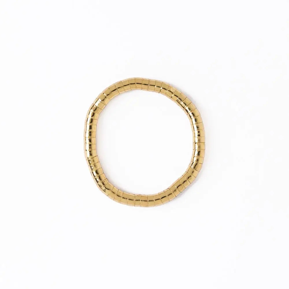 Lucille Round Bead Stretch Bracelet Gold