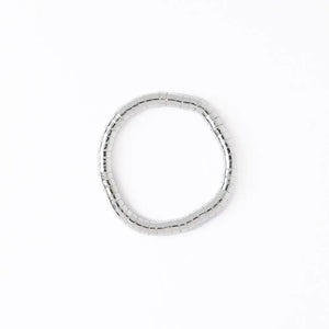 Lucille Round Bead Stretch Bracelet Silver