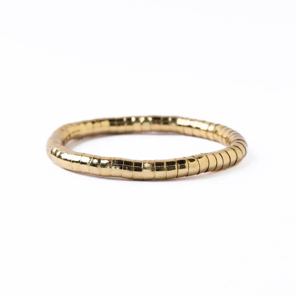 Lucille Round Bead Stretch Bracelet Gold