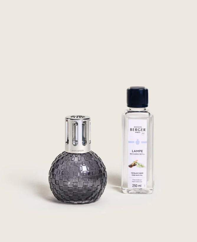 Disco Grey Fragrance Lamp Gift Set with Pure White Tea
