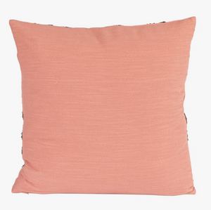 20" Square Cotton Slub Pillow w/ Embroidered Tiger & Flowers