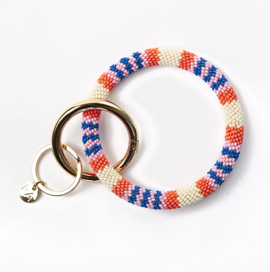 Chloe Varigated Stripe Key Ring Coastal