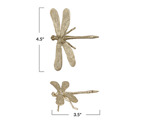 Pewter Dragonfly, Gold Finish