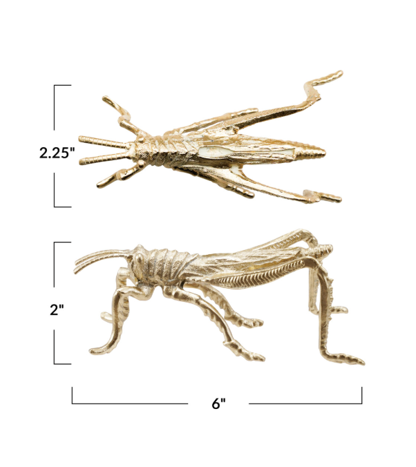 Pewter Grasshopper, Gold Finish