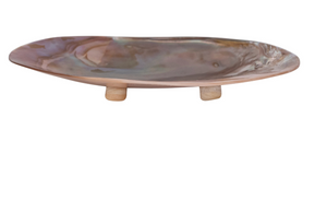 7"L x 4-1/4"W Decorative Natural Shell Footed Dish (Each One Will Vary)