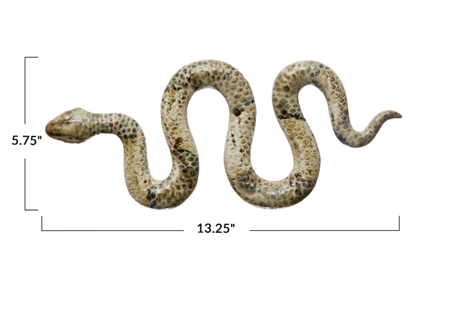 Stoneware Snake, Reactive Glaze, Multi Color (Each One Will Vary)